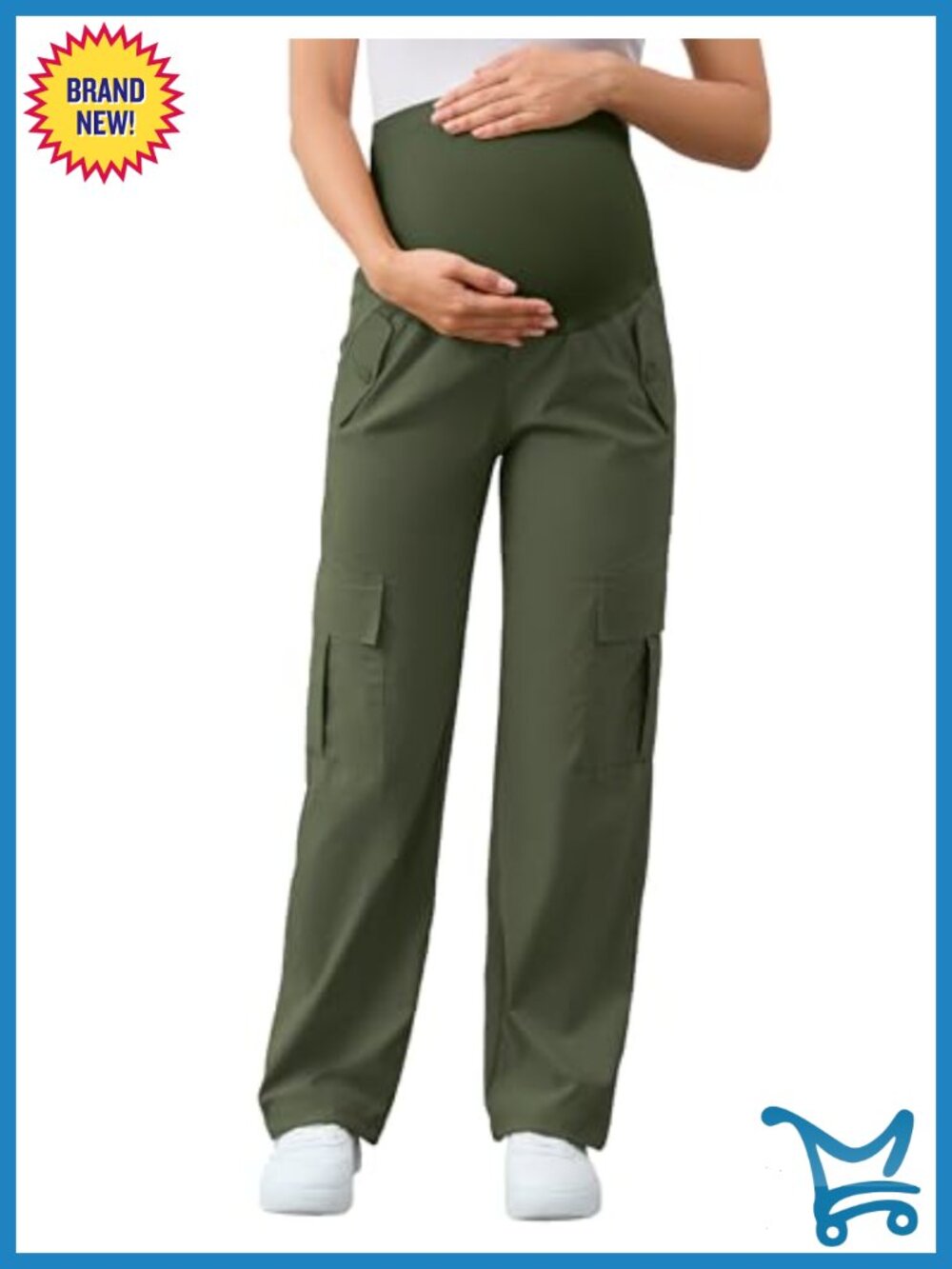 Women's Maternity Cargo Pants with 6 Pockets Quick-Dry Hiking Pants